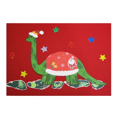 [쫑이닷컴]크리스마스 산타 공룡 오리기카드