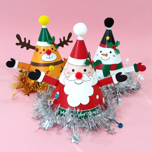 만들기 크리스마스 고깔 모자 3인용 (산타, 루돌프, 눈사람)
