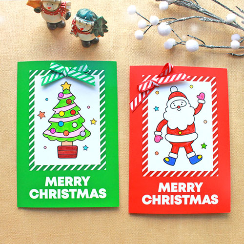 [잼잼아트] 산타와 트리 색칠카드