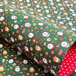 크리스마스 레자크지 포장지 (산타-녹색) 2절(10장), 25.5cm(60장)