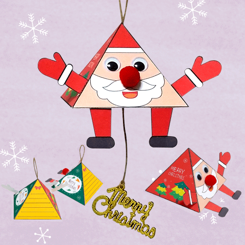 [만들기]삼각모빌 만들기 - 크리스마스 산타 카드 만들기