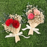 하비코 프리저브드 비누꽃 원목 꽃다발 만들기 2인용 - 장미 카네이션 택1