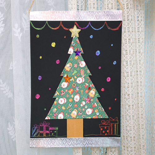 스크래치 페이퍼 크리스마스 트리 포스터 종이접기 만들기 키트