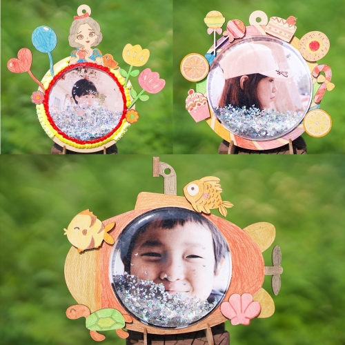 나무액자 스노우볼액자 만들기세트 워터볼 DIY 키트 어린이 미술수업재료 초등미술 꾸미기재료