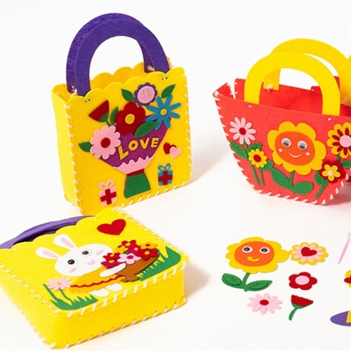펠트 가방 만들기 퀼트패키지 DIY 초등미술 바느질 가방꾸미기 어버이날 카네이션 가방 봄만들기 장바구니 펠트가방