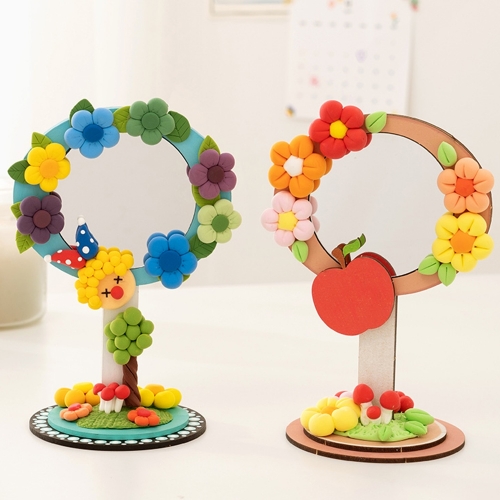 클레이 탁상거울 만들기세트 꽃나무거울 클레이패키지 초등미술 만들기수업 미술재료 DIY