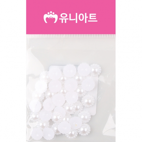 1000 반쪽진주 꽃 10mm 흰색