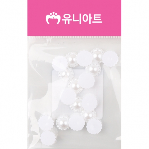 1000 반쪽진주 꽃 12mm 흰색