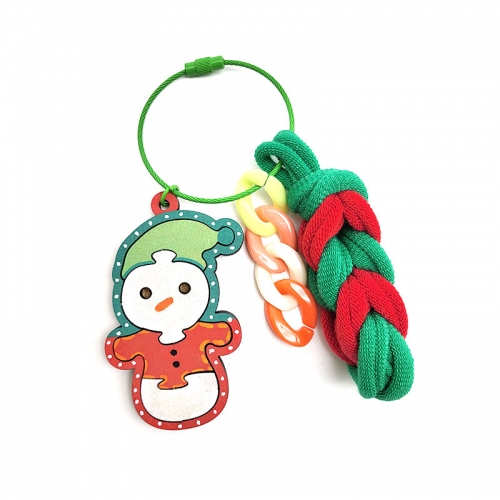 양말목 퍼즐 열쇠고리-크리스마스 눈사람
