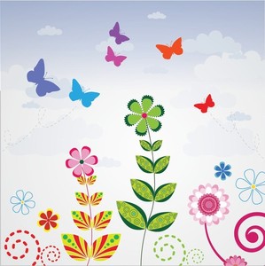 [가격할인] 보석십자수_봄 꽃과 나비_RA-1450-16/그림크기50*50cm