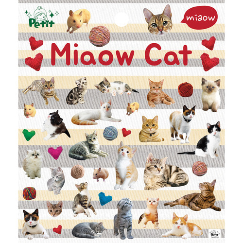 DA5320 big miaow cat 쁘띠팬시 유아 다이어리 캐릭터 동물 고양이 스티커