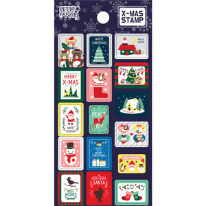 DA5424 X-MAS STAMP 엑스마스 스탬프 쁘띠팬시 크리스마스 동물 루돌프 산타 눈사람 겨울 계절 시즌 스티커